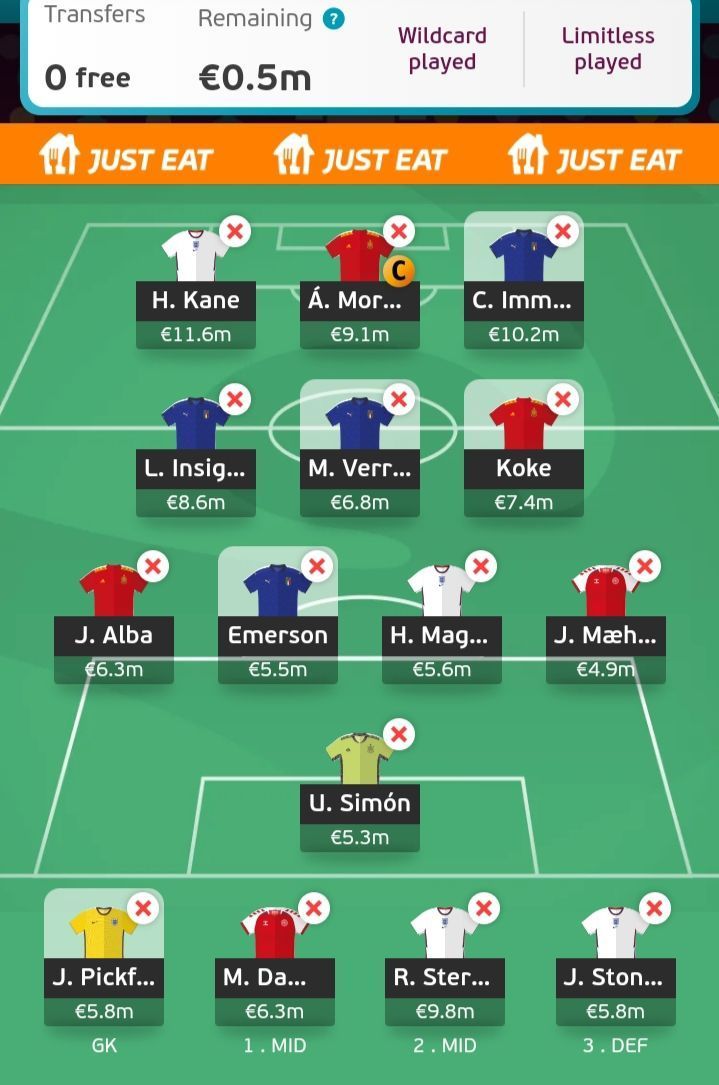 Suggested team for Euro 2020 Matchday 6.
