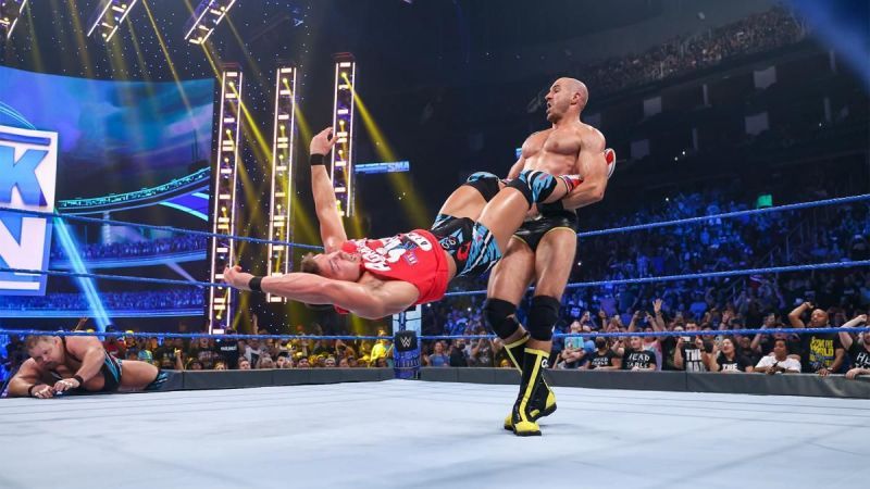 Cesaro with a big swing on SmackDown