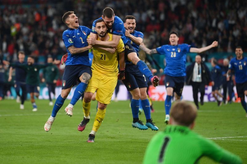 Donnarumma saved two England penalties, including the decisive spot-kick from Saka!