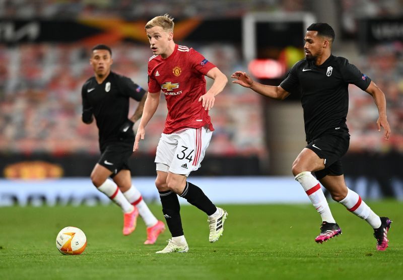 Donny van de Beek in action for Manchester United