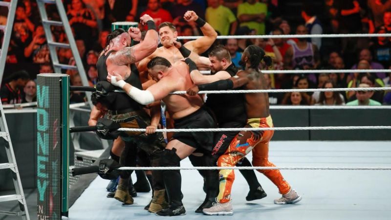 Men's Money in the Bank ladder match in 2018