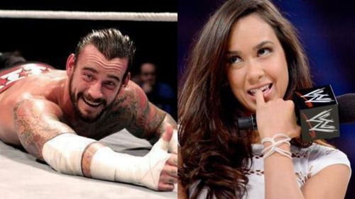 CM Punk (left); AJ Lee (right)