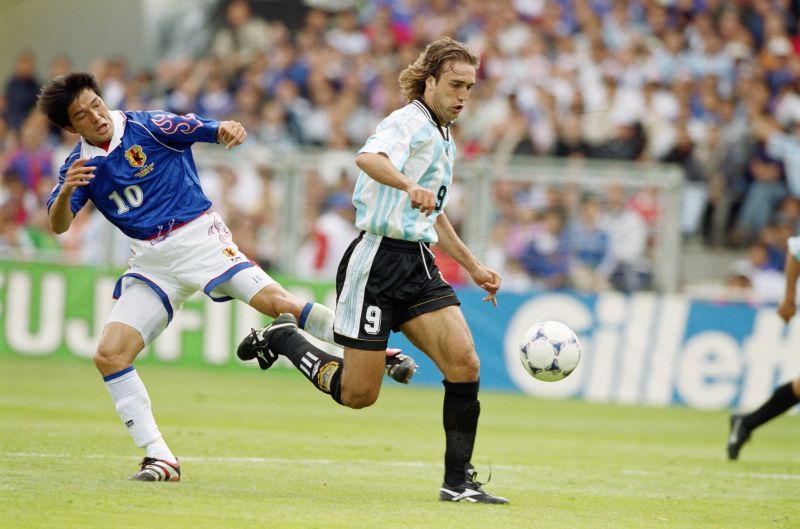 Gabriel Batistuta in action for Argentina