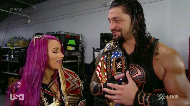 Sasha Banks and Roman Reigns