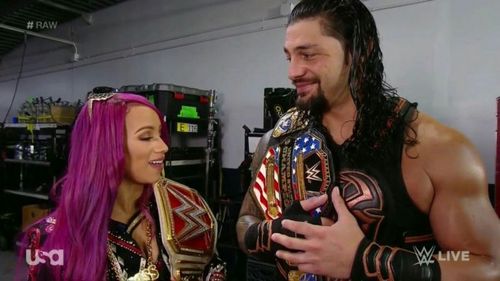 Sasha Banks and Roman Reigns