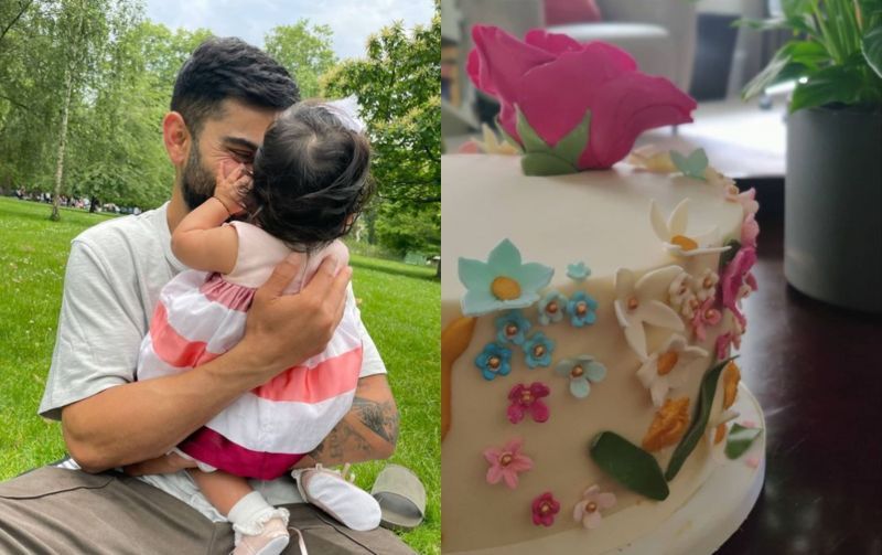 Virat Kohli with his daughter Vamika