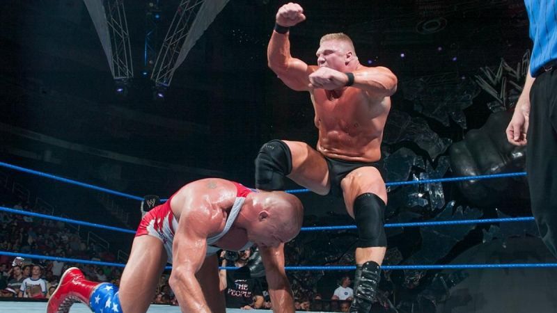 Brock Lesnar facing Kurt Angle on SmackDown