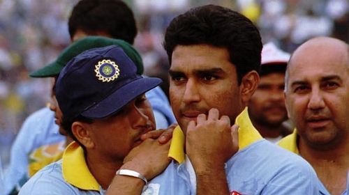 Sachin Tendulkar (left) and Sanjay Manjrekar