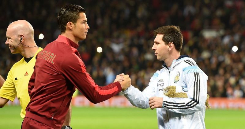 Cristiano Ronaldo (left) with Lionel Messi