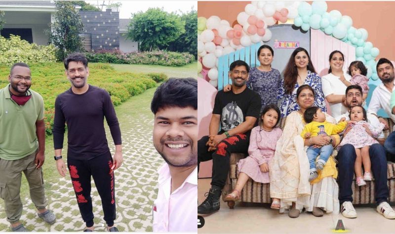MS Dhoni with close friends and famil