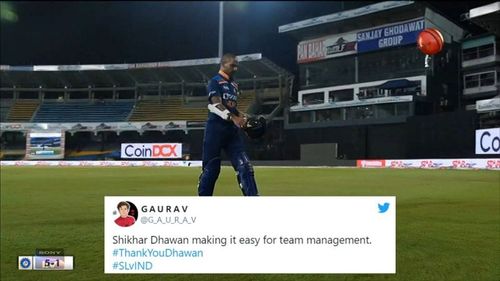 Twitter reacts to Shikhar Dhawan's golden duck