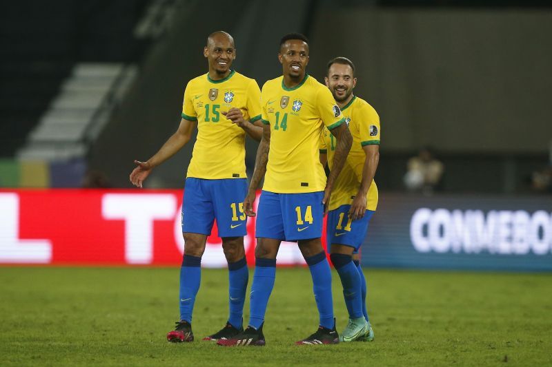 Fabinho, Eder Militao and Everton Ribeiro at Copa America 2021