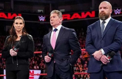 Triple H, Stephanie McMahon, and WWE Chairman Vince McMahon