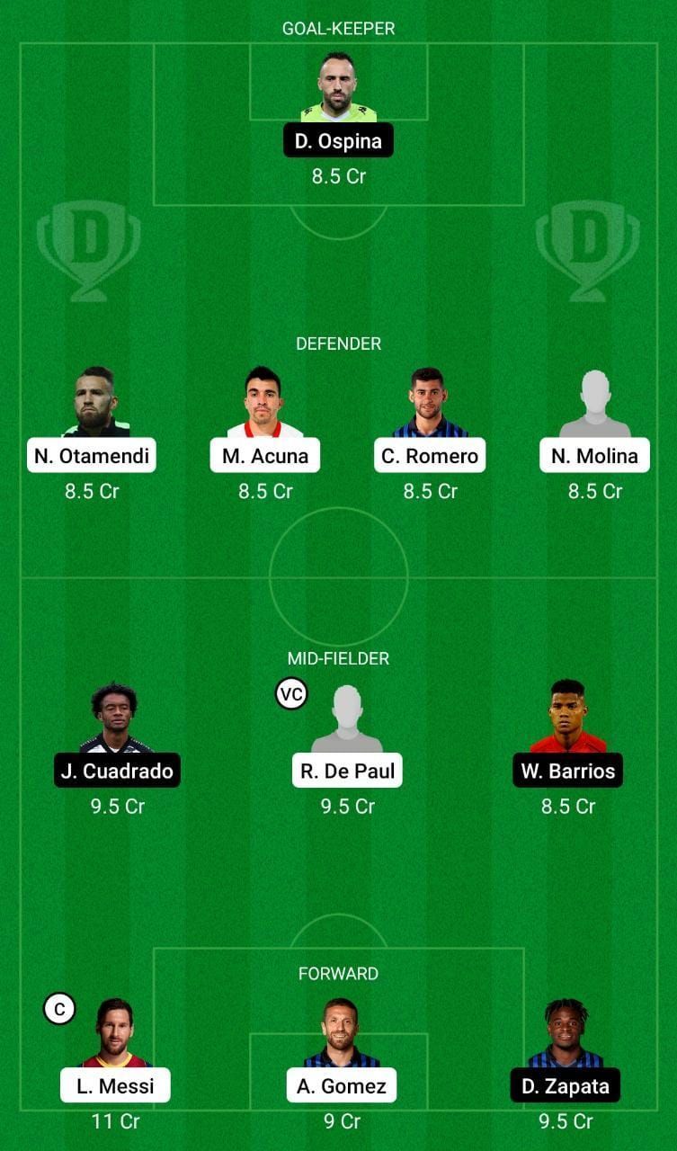 Argentina (ARG) vs Colombia (COL) Dream11 Fantasy Suggestions