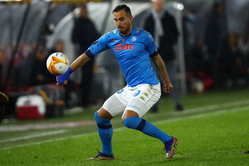 Maksimovic in action for Napoli in the 2020-21 UEFA Europa League