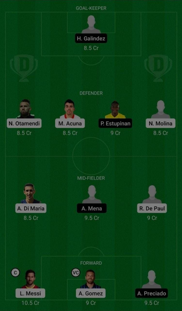Argentina (ARG) vs Ecuador (ECU) Dream11 Fantasy Suggestions