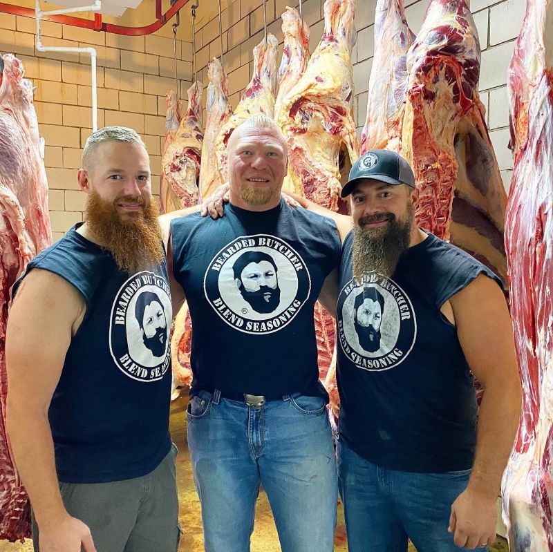 Brock Lesnar with the Bearded Butchers