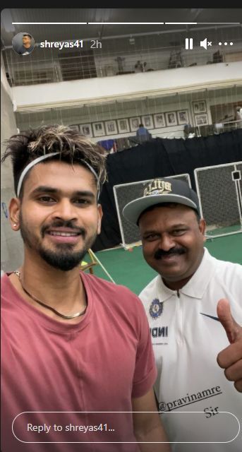 Shreyas Iyer with Pravin Amre