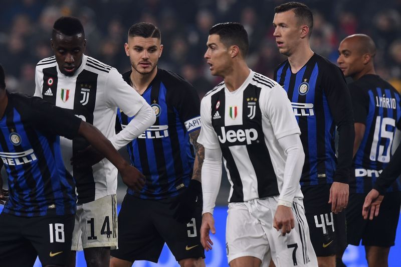 Icardi ( Inter&#039;s captain) and Ronaldo played against each other in 2018. (Photo by Getty Images).