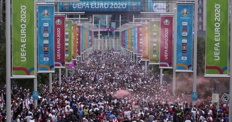 England fans storming the Wembley stadium ahead of the Euro 2020 final.