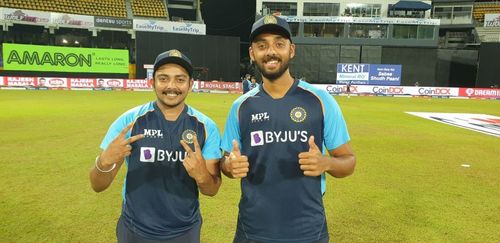 Varun Chakravarthy [R] received his maiden India cap