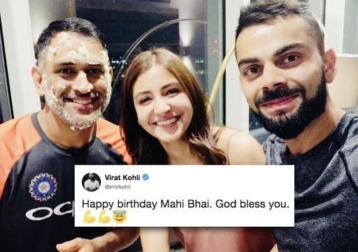 Virat Kohli took the lead in celebrating MS Dhoni&#039;s birthday.