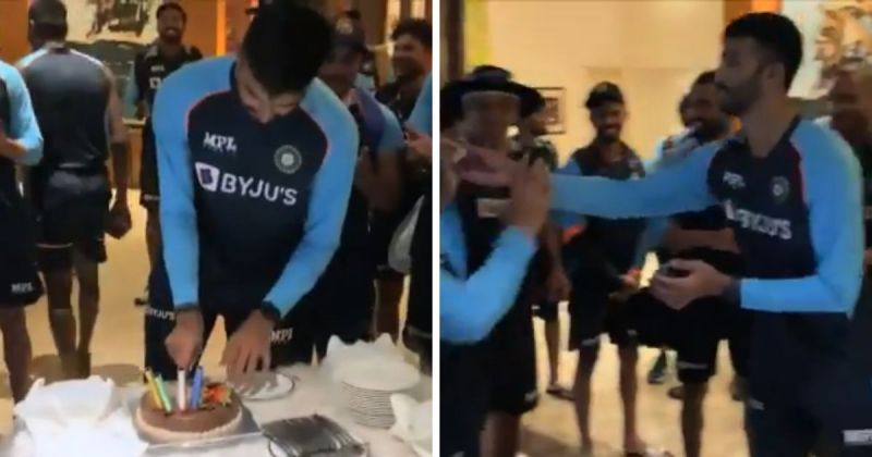 Devdutt Padikkal celebrates birthday with teammates.