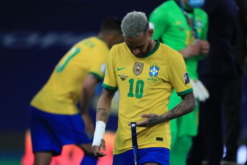A disheartened Neymar at Copa America Brazil 2021.