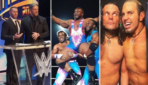 Edge & Christian, The New Day, and The Hardy Boyz