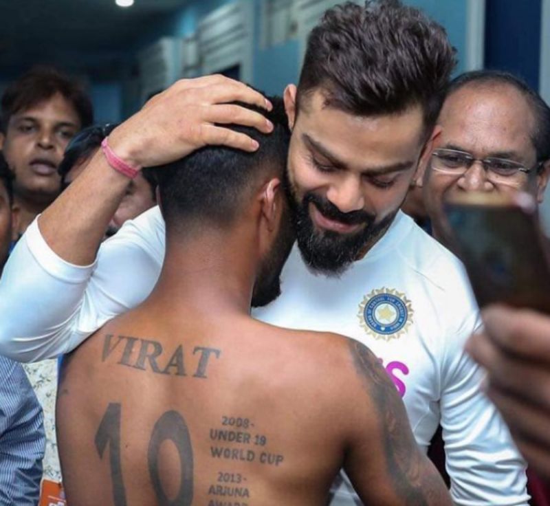 Virat Kohli with his fan Pintu Behra. Pic: Pintu Behra/ Instagram