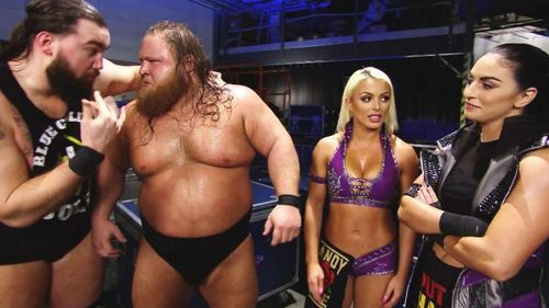 Tucker, Otis, Mandy Rose, and Sonya Deville