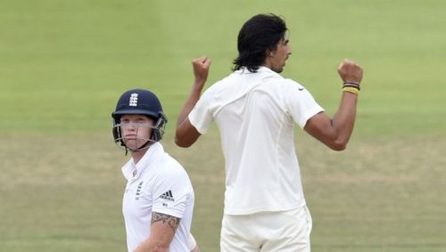 Ishant Sharma celebrates the wicket of Ben Stokes in Lord's 2014.