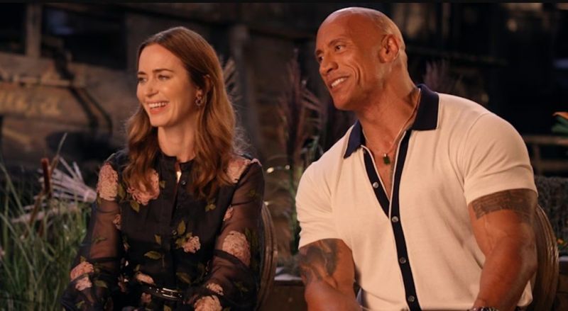 Emily Blunt and The Rock