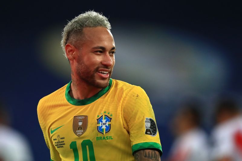 &lt;a href=&#039;https://www.sportskeeda.com/player/neymar&#039; target=&#039;_blank&#039; rel=&#039;noopener noreferrer&#039;&gt;Neymar&lt;/a&gt; looks on during Brazil&#039;s Copa America 2021 semifinal against Peru