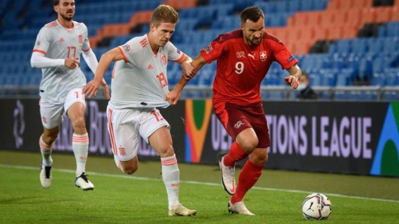 Haris Seferovic struggled to break down Spain.