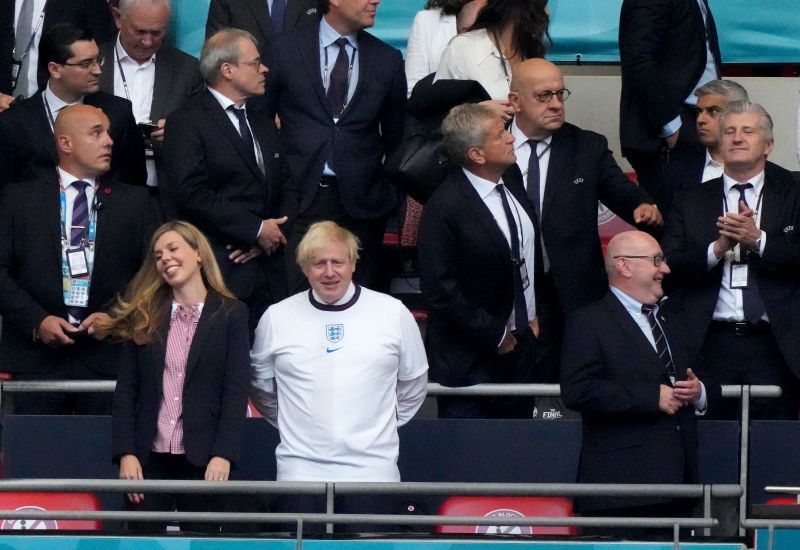 Boris Johnson in attendance at Wembley for the UEFA Euro 2020 Final
