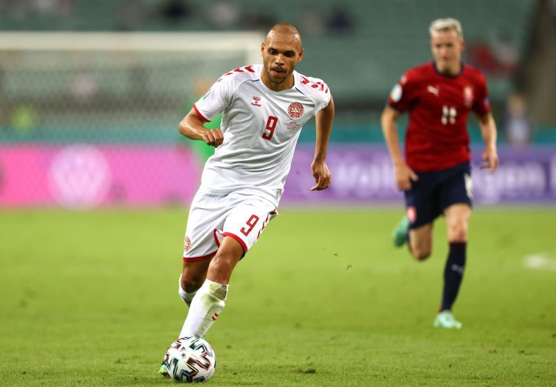 Martin Braithwaite in action for Denmark