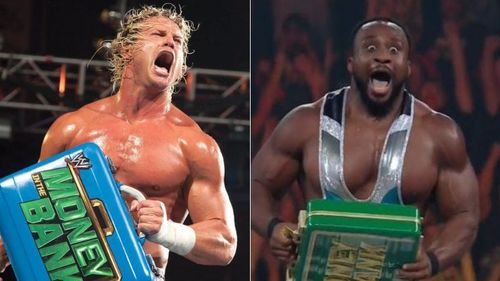 Dolph Ziggler in 2012 (left); Big E in 2021 (right)