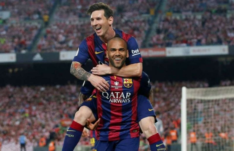 Alves and Messi played 399 games together at Barcelona