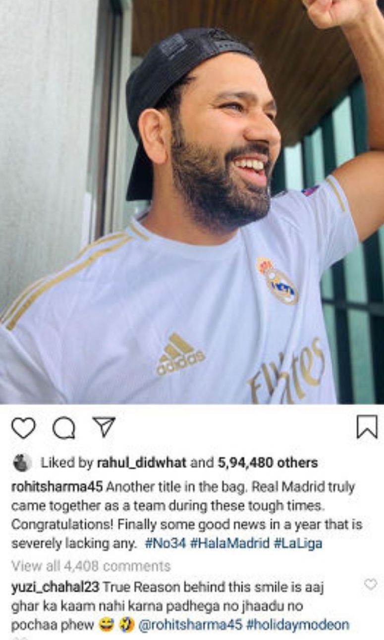 Yuzvendra Chahal has trolled many Indian cricketers. In this case, Rohit Sharma. Pic: Instagram