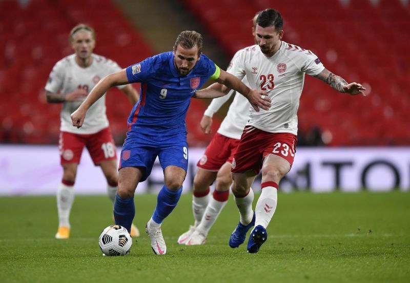 A photo from England&#039;s match against Denmark in the UEFA Nations League