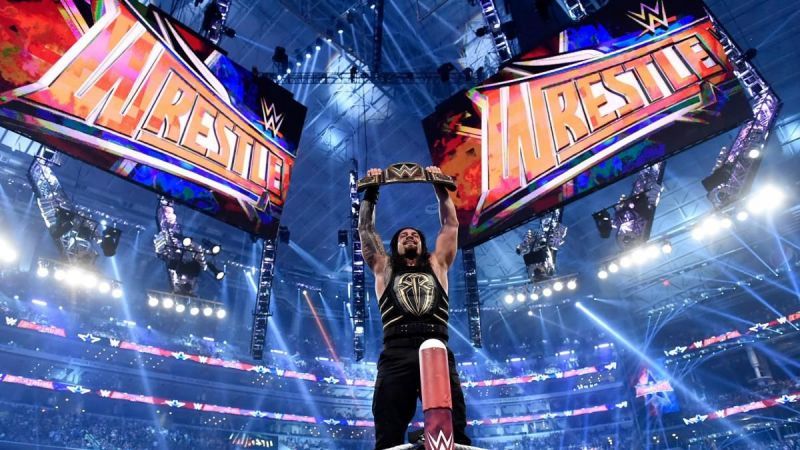 Roman Reigns after defeating Triple H at WrestleMania 32