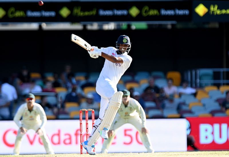 Washington Sundar in action in the Australia v India: 4th Test, Gabba