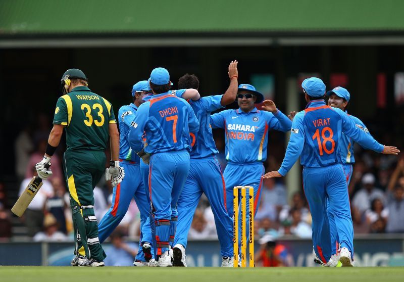 Australia vs India - 2011-12 Tri-Series. Pic: Getty Images