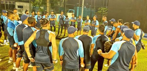 Team India train under the lights (Credit: BCCI)