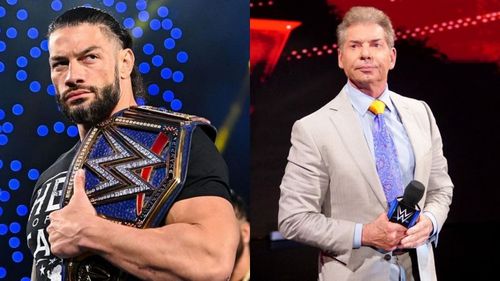 Roman Reigns (left); Vince McMahon (right)