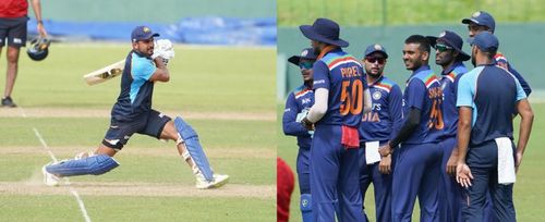 Indian team in action in an intrasquad practice game.