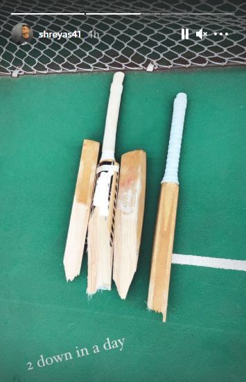 Shreyas Iyer recently shared a picture of two broken bats. (Credit: Instagram)