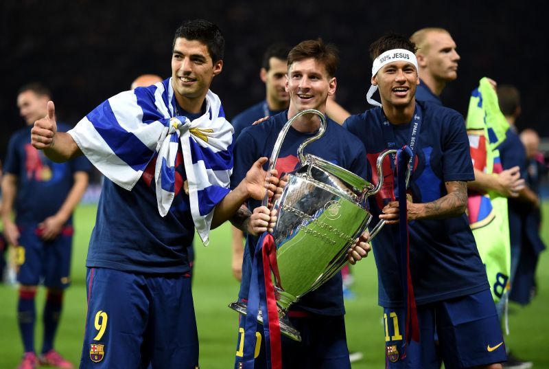 The acclaimed &#039;MSN&#039; trio with their solitary UCL title