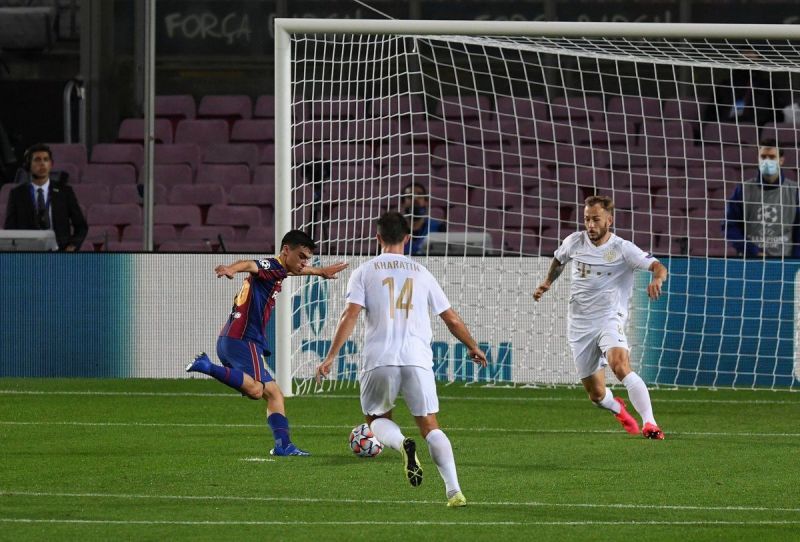 A 17-year-old Pedri scored his first Barca goal against Ferencváros in the Champions League